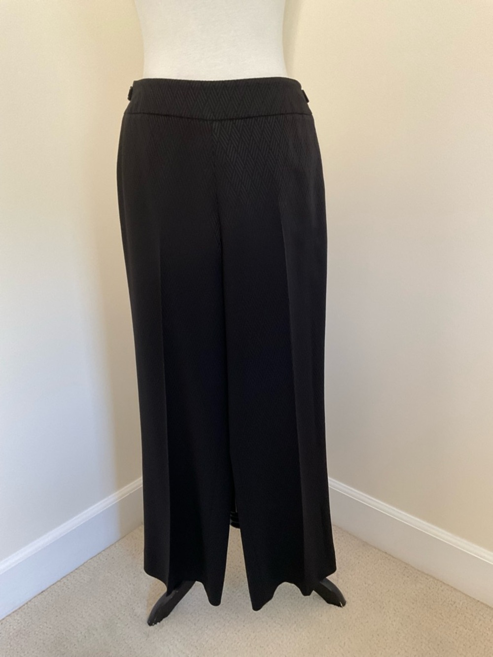Juliana Collezione Elegant Black Wide Leg Pants